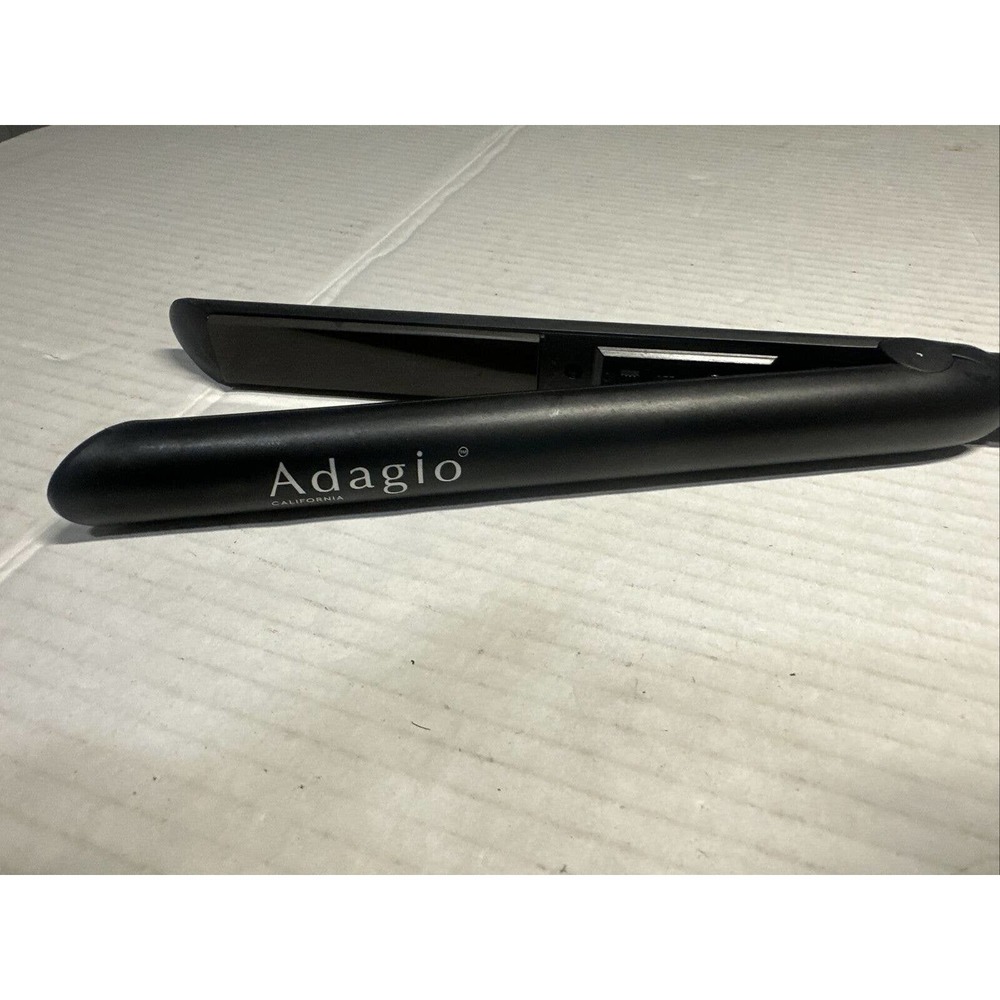 Adagio California~"Not So Mini" Ceramic Flat Iron in Black~New No Box